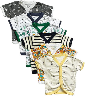 MM IMPEX Baby Boys & Baby Girls Printed Cotton Blend Regular T Shirt(Multicolor, Pack of 6)
