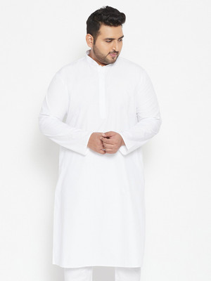VASTRAMAY PLUS Men Solid Straight Kurta(White)