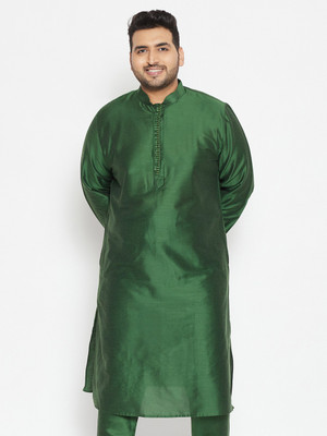 VASTRAMAY PLUS Men Solid Straight Kurta(Dark Green)