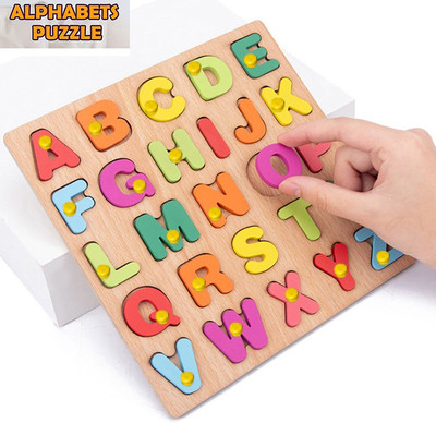 blue seed 3D Alphabet AtoZ Learning Letter puzzle Board Game For Play&Fun Learning Toy(Beige, Multicolor)