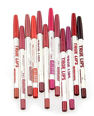 Amaryllis HD Lips Set of 12 Creamy Lip Liner Pencils(Multicolour)