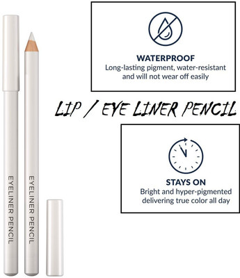 MYEONG BEST NEW WHITE PENCIL MULTI PURPOSE USE PENCIL WHIT LIP LINER AND EYE LINER(WHITE)