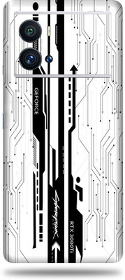 OggyBaba Vivo Iqoo 9 Pro 5G Mobile Skin(White Cyberpunk Multicolor Skin With Ultra Matte Finish)