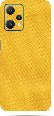 Mclaxa Yellow Carbon Fiber Mobile Back Skin, Yellow Carbon Fiber, REALME 9PRO Mobile Skin(Yellow Carbon Fiber Skin With Super Matte Finish)