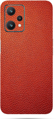 Mclaxa Red Leather Mobile Back Skin, Red Leather, REALME 9PRO Mobile Skin(Red Leather Skin With Super Matte Finish)