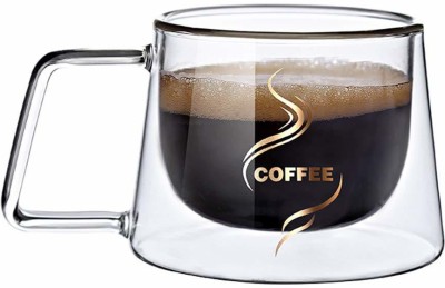 EMERGE Double Wall Glass Glass Coffee Mug(200 ml)