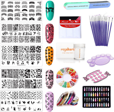 Royalkart Mega Combo Kit Of Nail Art Tools 3D Nail Art Stamping Image Plates(MULTICOLOR)