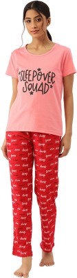 NITE FLITE Women Printed Multicolor Top & Pyjama Set