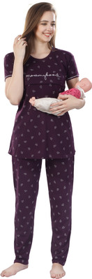 TIGYWIGY Women Printed Multicolor Night Suit Set