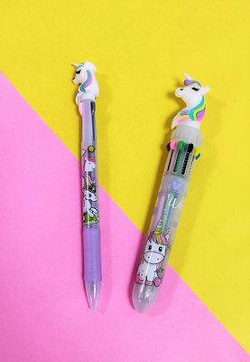 Preili's Unicorn Roller Ball Pen(Pack of 2, Ink Color - Multicolor)