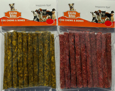 Excite Bites Combo Offer - Chicken Munchy Sticks 450g & Mutton Munchy Sticks 450g Dog Chew(900 g, Pack of 2)