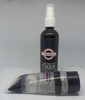 Rsentera FIXER SPRAY PRIMER COMBO KIT (50) ML (2 Items in the set) Primer  - 150 ml(Transparent)