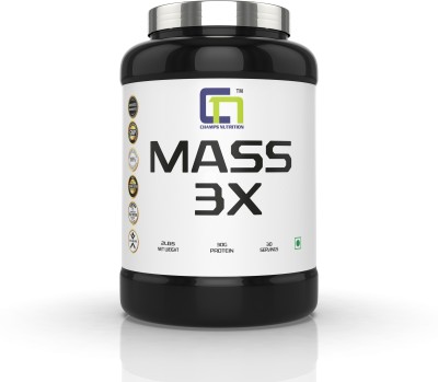 CHAMPS NUTRITION MASS 3X 4Lbs Weight Gainers/Mass Gainers(2 kg, CHOCOLATE)
