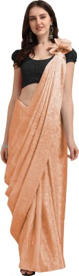 MANIKARNIKA Embellished, Solid/Plain Bollywood Georgette Saree(Orange)