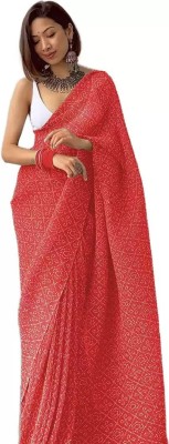 Clemira Embellished Bollywood Georgette Saree(Orange)