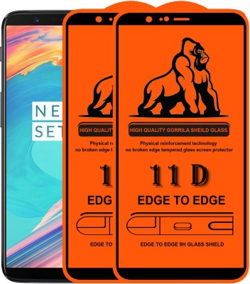 Express Buy Edge To Edge Tempered Glass for OnePlus 5T, 11D With Easy Installation kit(Pack of 2)