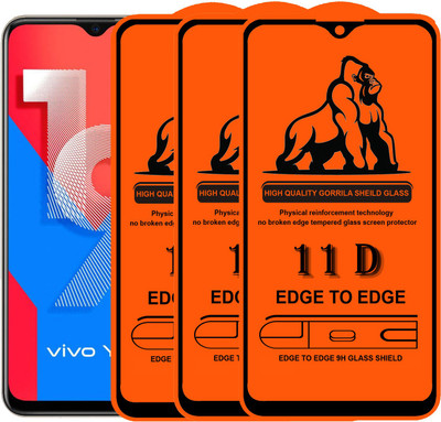 Express Buy Edge To Edge Tempered Glass for Vivo Y19(Pack of 3)