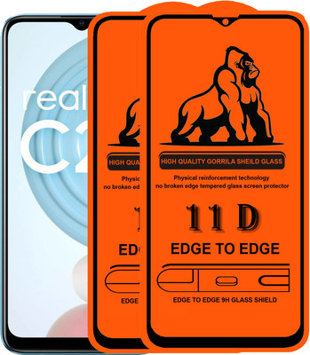 Express Buy Edge To Edge Tempered Glass for Realme C21(Pack of 2)