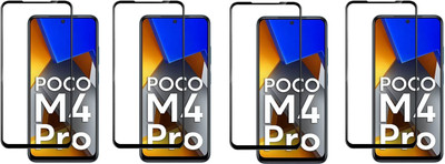 ISAAK Edge To Edge Tempered Glass for POCO M4 Pro 4G Edge to Edge, Full Glue, 11D Tempered Glass(Pack of 4)
