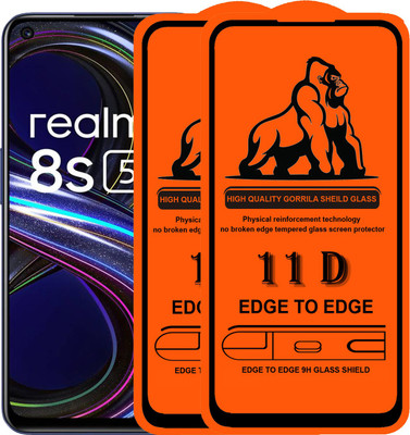 Express Buy Edge To Edge Tempered Glass for Realme 8s 5G(Pack of 2)