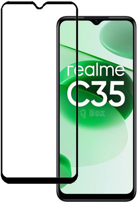 Q Box Edge To Edge Tempered Glass for Realme C35(Pack of 1)