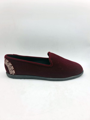 miniPRICE Women Velvet loafer Loafers For Women(Red , 8)