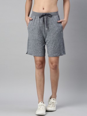 Enamor Solid Women Blue Basic Shorts