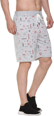 Keshavi Printed Men Grey Regular Shorts