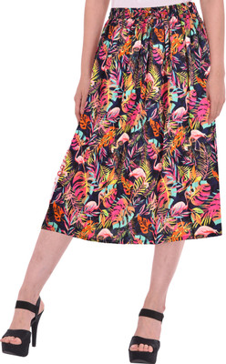 COTTON BREEZE Printed Women A-line Multicolor Skirt