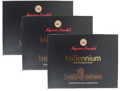 MYSORE SANDAL Millennium Soap 150g Pack of 3 (3 x 150 g)(3 x 50 g)