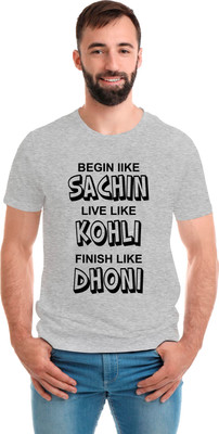 SmarTee Street Printed Men Round Neck Grey T-Shirt
