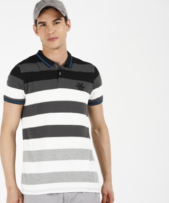 WROGN Striped Men Polo Neck Multicolor T-Shirt