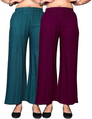 Zokhi Regular Fit Women Purple, Dark Blue Trousers