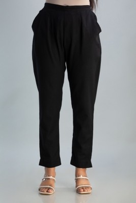 GRUSH Slim Fit Women Black Trousers