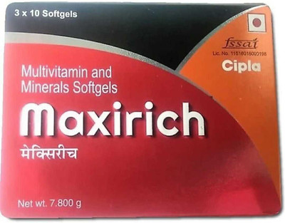 Maxirich Multivitamin and Minerals Softgel capsules( 60 No ) (6 x 10 Capsule)s(6 x 10)