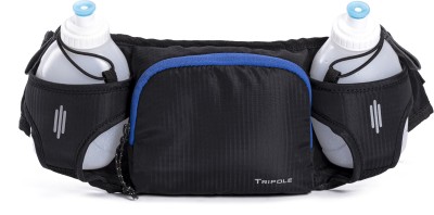 Tripole and Waist Pack for Running and Cycling Runaqua Hydration Belt(Black)