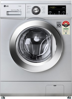 LG 8 kg Fully Automatic Front Load with In-built Heater Silver(FHM1408BDL)   Washing Machine  (LG)