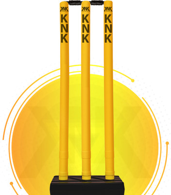 KNK Cricket Wickets , Cricket Stump , Plastic Wickets (Yellow)(Yellow, Black)