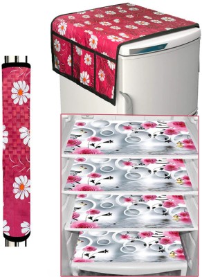 Flipkart SmartBuy Refrigerator  Cover(Width: 64 cm, White, Pink)