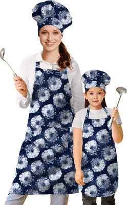 OASIS Cotton Chef's Apron - Free Size(Blue, Pack of 2)
