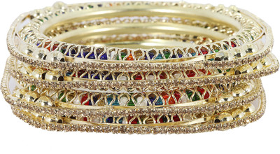 NMII Metal Zircon Bangle Set(Pack of 4)