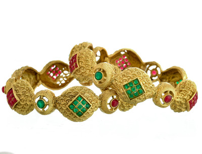 YUVI CREATIONS Metal Bangle Set(Pack of 2)