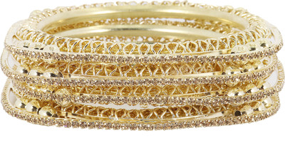 NMII Metal Zircon Bangle Set(Pack of 4)