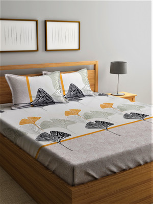 Home Sizzler 210 TC Microfiber Double Geometric Flat Bedsheet(Pack of 1, Multicolor)