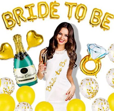 AMFIN (Pack of 25) bride to be decoration set / bachelorette party decorations / props for bachelorette of bride / bachelor party props for bride / bride to be props for bachelorette / champagne balloons for decoration / foil balloon party supplies(Set of 25)