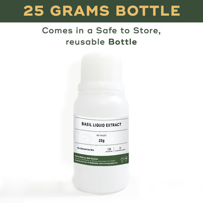BRM Herbals Basil Liquid Extract- Water Soluble - 25 Grams For Soap/Shampoo/Cosmetics Making(25 g)