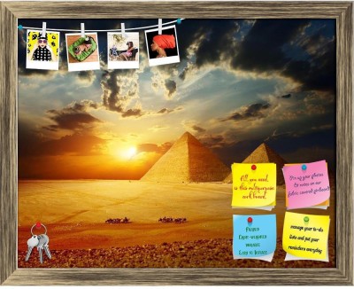 Artzfolio Great Pyramids in Giza Valley, Cairo Egypt Notice Pin Board Soft Board Cork Bulletin Board(Antique Gold Frame 20.2 x 16 inch (51 x 41 cms))