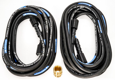JPT Heavy Duty Black Molded 2 X 8 Meter Hose Pipe Upto 2500PSI with M22 Adaptor For Pressure Washer