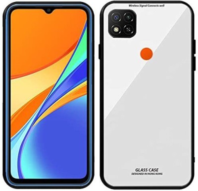 mobies Back Cover for POCO C31, Mi Redmi 9 Luxurious Toughened Glass Back Case Cover(White, 3D Case, Pack of: 1)