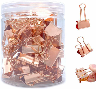deadly 1 19mm metal Binder clip(Set of 40, rose gold)